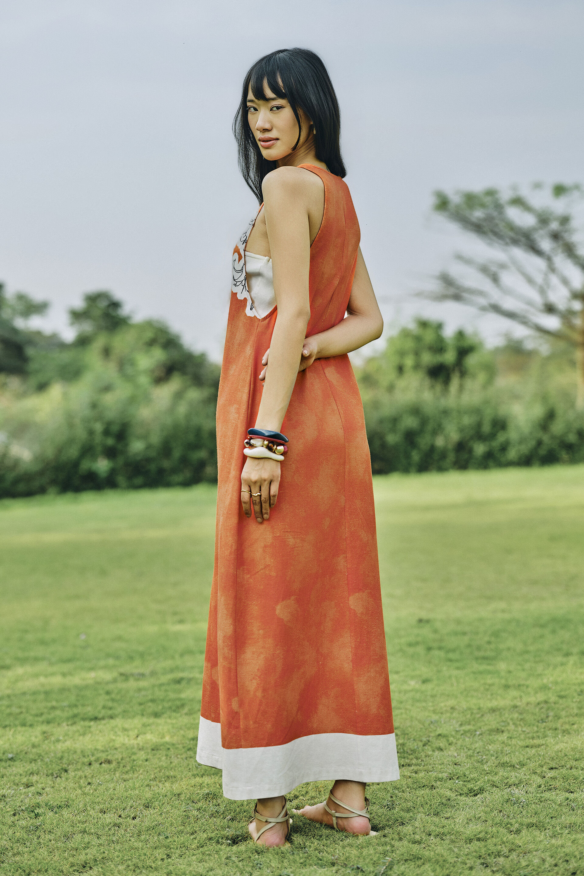 Ilyra Orange Dress, Orange, image 6